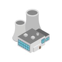 Factory building icon, isometric 3d style vector