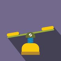 Yellow seesaw flat icon vector