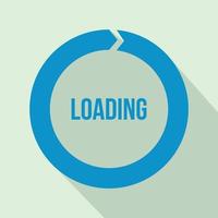 Circle loading icon, flat style vector