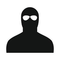 hombre con una máscara negra icono simple vector