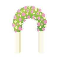 Wedding arch icon, cartoon style vector