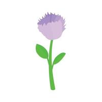 Violet flower icon, isometric 3d style vector