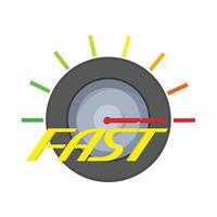 Fast meter icon, cartoon style vector