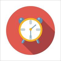 reloj despertador icono plano vector