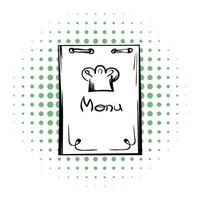 Restaurant menu comics icon vector