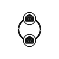 Synchronization messages icon, simple style vector