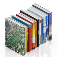 isometrico libri 3d rendere png