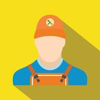 Auto mechanic avatar flat icon with shadow vector