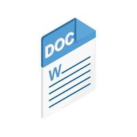 DOC icon, isometric 3d style vector