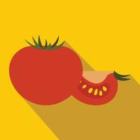 Tomato icon, flat style vector