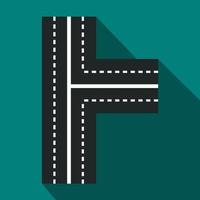 Crossroads icon in flat style vector