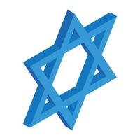 Star of David isometric 3d icon vector