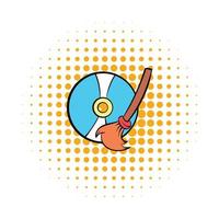 Clean up hard drive icon, comics style vector