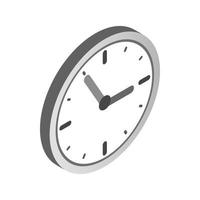 Wall clock icon, isometric 3d style vector