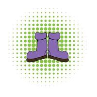 Rubber boots icon, comics style vector