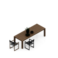 Isometric Table Set 3D render png