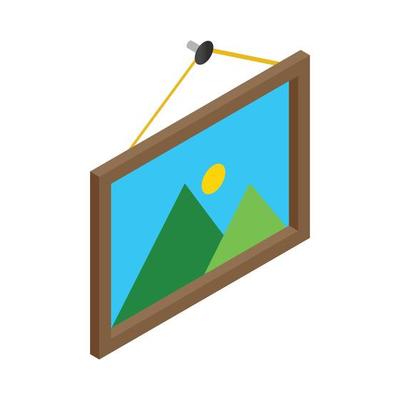 Picture on the wall isometric 3d