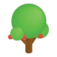 árbol, isométrico, 3d, icono vector