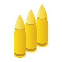3 bullets isometric 3d icon vector