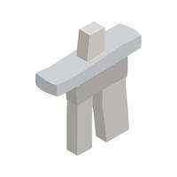 inukshuk en icono de canadá, estilo isométrico 3d vector