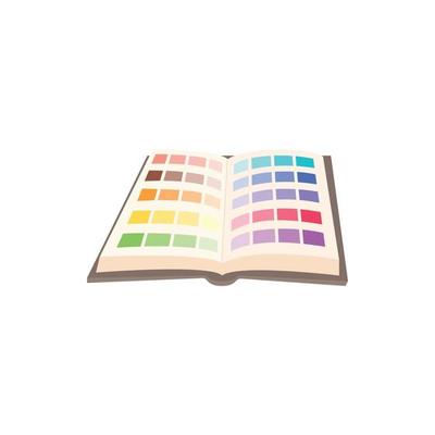 Color guide icon in cartoon style