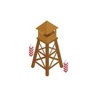 Guard tower icon, isometric 3d style vector