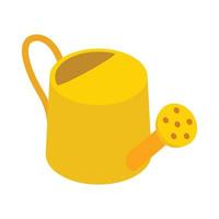 Yellow watering can icon, isometric 3d style vector