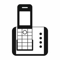 Cordless phone icon, simple style vector