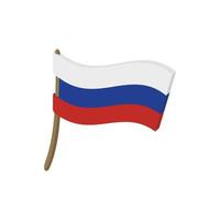 Flag of Russia icon, cartoon style vector