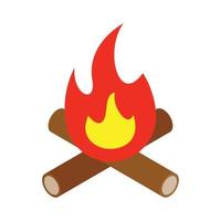 Bonfire isometric 3d icon vector