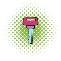 Ignition key icon, comics style vector