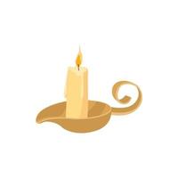Candle icon, cartoon style vector