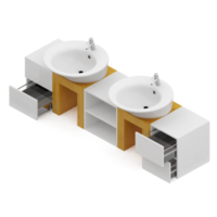 Isometric bathroom items 3D isolated render png