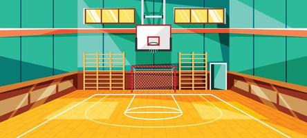 fondo de cancha de baloncesto interior vector