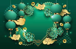 Jade Green Chinese New Year Background vector