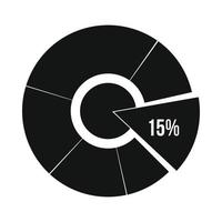 icono de diagrama de porcentaje, estilo simple vector