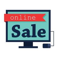 Online sale flat illustration vector