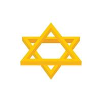 Star of David icon, cartoon style vector