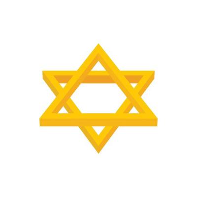 Star of David icon, cartoon style