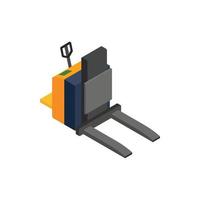 Forklift loader icon, isometric 3d style vector