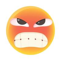 Angry emoticon icon, in cartoon style vector