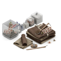 Isometric bathroom items 3D isolated render png