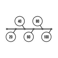 diagrama de flujo, icono de esquema, estilo simple vector