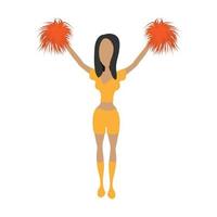 Cheerleader cartoon icon vector