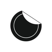 Round black sticker icon, simple style vector