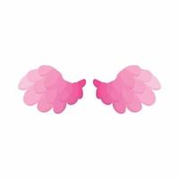 Pair of pink bird wings icon, cartoon style vector