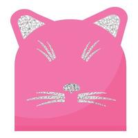 Cat pink hat icon cartoon vector. Fun outfit vector