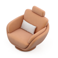 sillón isométrico aislado 3d render png