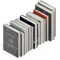 isometrische bücher 3d rendern png