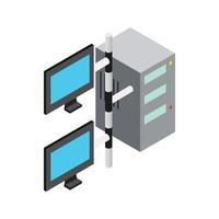 Computer network icon, isometric 3d style